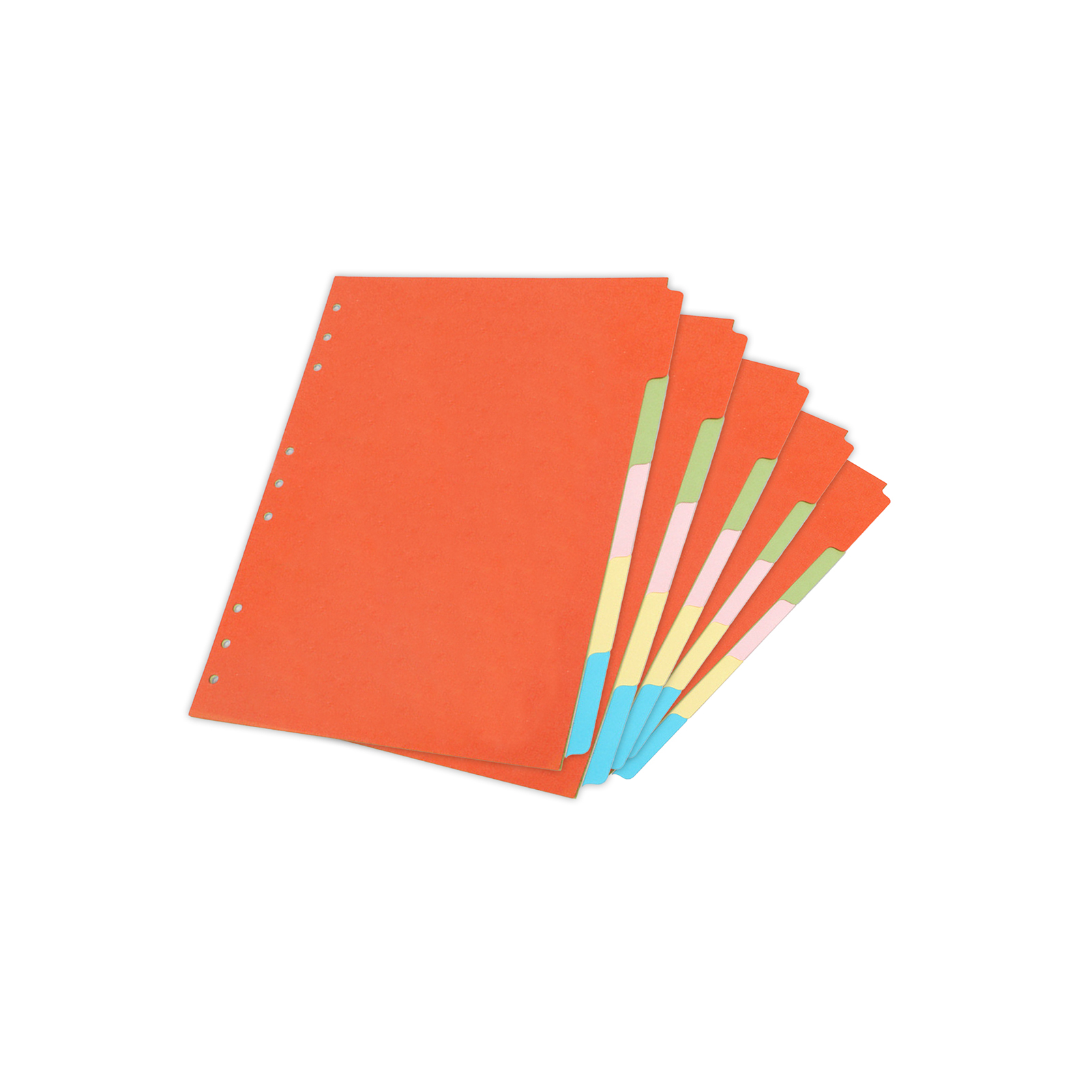 5Pcs Index Dividers Antifade Compatible Paper 6ring Folder Index