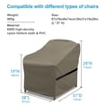 thumbnail image 4 of 2Pcs 38"Lx31"Wx29"H Outdoor Patio Chair Covers,600D Waterproof Lawn Armchair Furniture Cover,UV Wind Snow Resistant Lounge Chair Protector with Adjustable Drawstring & Corner Buckles, 4 of 9