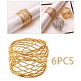 thumbnail image 4 of Juego de 6 anillos para servilletas, porta servilletas, anillo de metal con hebilla para fiesta Oro, 4 of 9