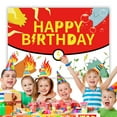 thumbnail image 5 of 5 × 3 Foot Cartoon Monster Game Birthday Background Magical Red and White Photography Background Children's Party Supplies Happy Birthday Party Decorations, 5 of 5
