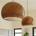 thumbnail image 6 of Arturesthome Japanese Style Veneer Pendant Light Wood Light, 6 of 13