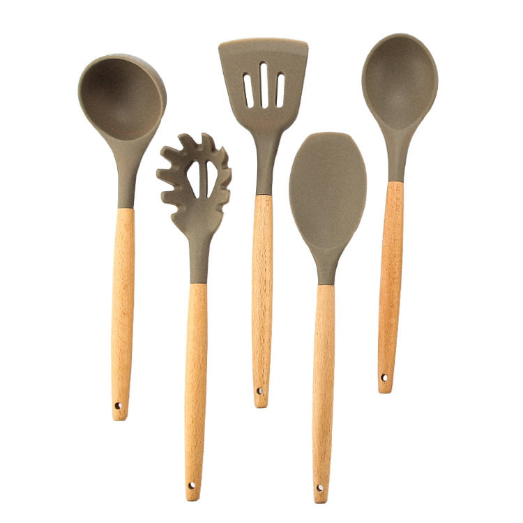 Spatula Beech Wood Silicone Cooking Spoon