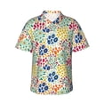 thumbnail image 2 of Picia Cartoon Flowers Gentle Cotton Regular Fit Short Sleeve Casual Hawaiian Shirt for Men-Small, 2 of 9