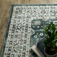 thumbnail image 5 of Avalon Home Sebastian Vintage Bordered Teal/ Ivory Washable Indoor Area Rug, 5 of 13