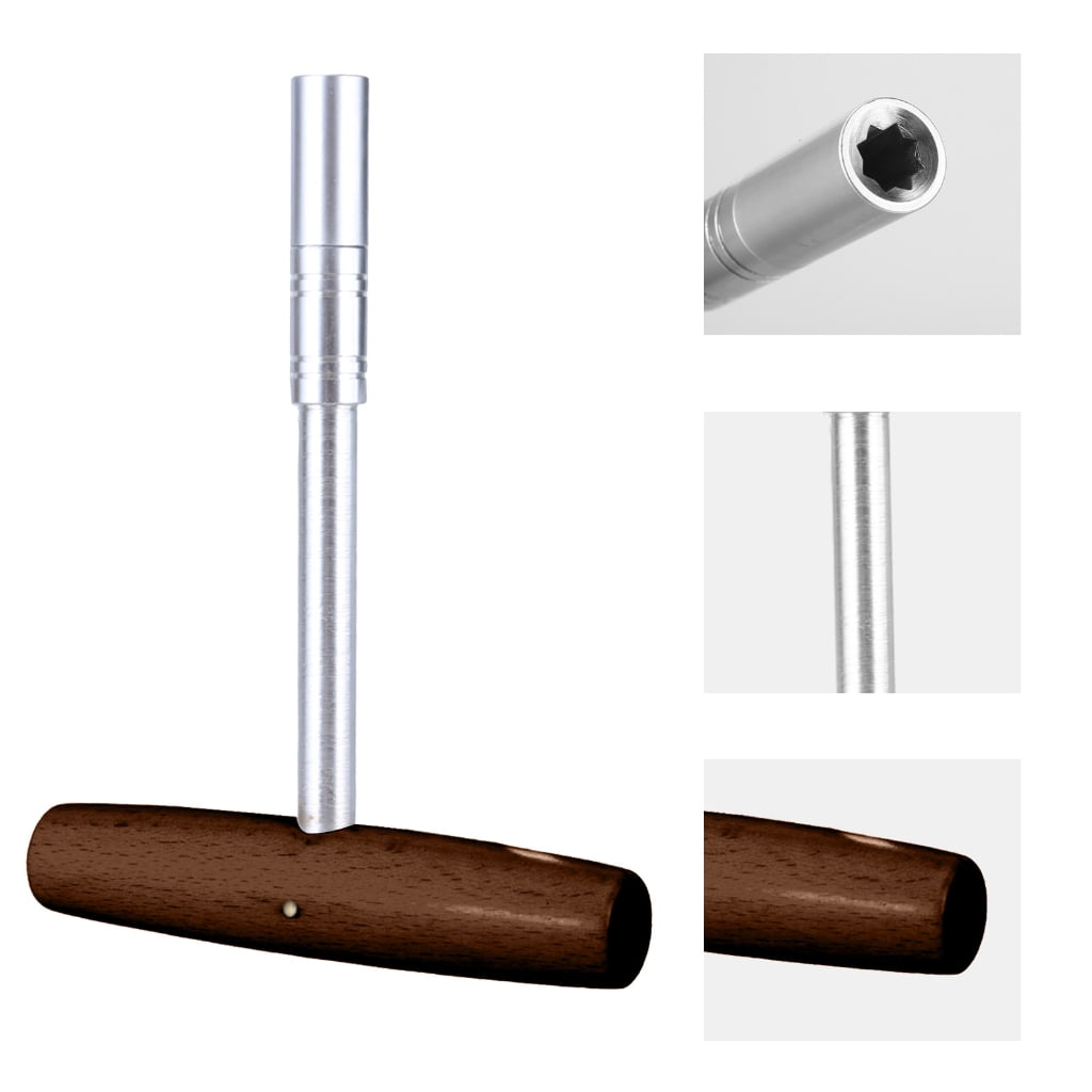 Professional Piano Tuner T Handle Tool Piano Tuning Spanner Steel & Wood Handle Excellent Craftsmanship