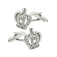 thumbnail image 3 of Gemelos de corona Vintage Hugo de cristal para hombre camisa francesa boda, 3 of 8