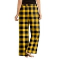 thumbnail image 4 of Pajama Pants, Sleepwear, Casual Drawstring Elastic Waist Pants, Comfortable Straight-leg Loose Pants with Plaid Print for Home and Lounge Wear,Yellow,L, 4 of 4