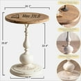 thumbnail image 7 of YUIlili Vintage Round Side Table Living Room, Rustic French Country End Table, Farmhouse Round Table Cedar Wood Accent Table for Bedroom, Entryway, Home Decor White, 7 of 7