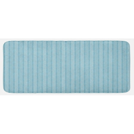 

Abstract Kitchen Mat Wavy Stripes Blue Tones Retro Design Inspirations Ornamental Lines Pattern Plush Decorative Kitchen Mat with Non Slip Backing 47 X 19 Turquoise White by Ambesonne