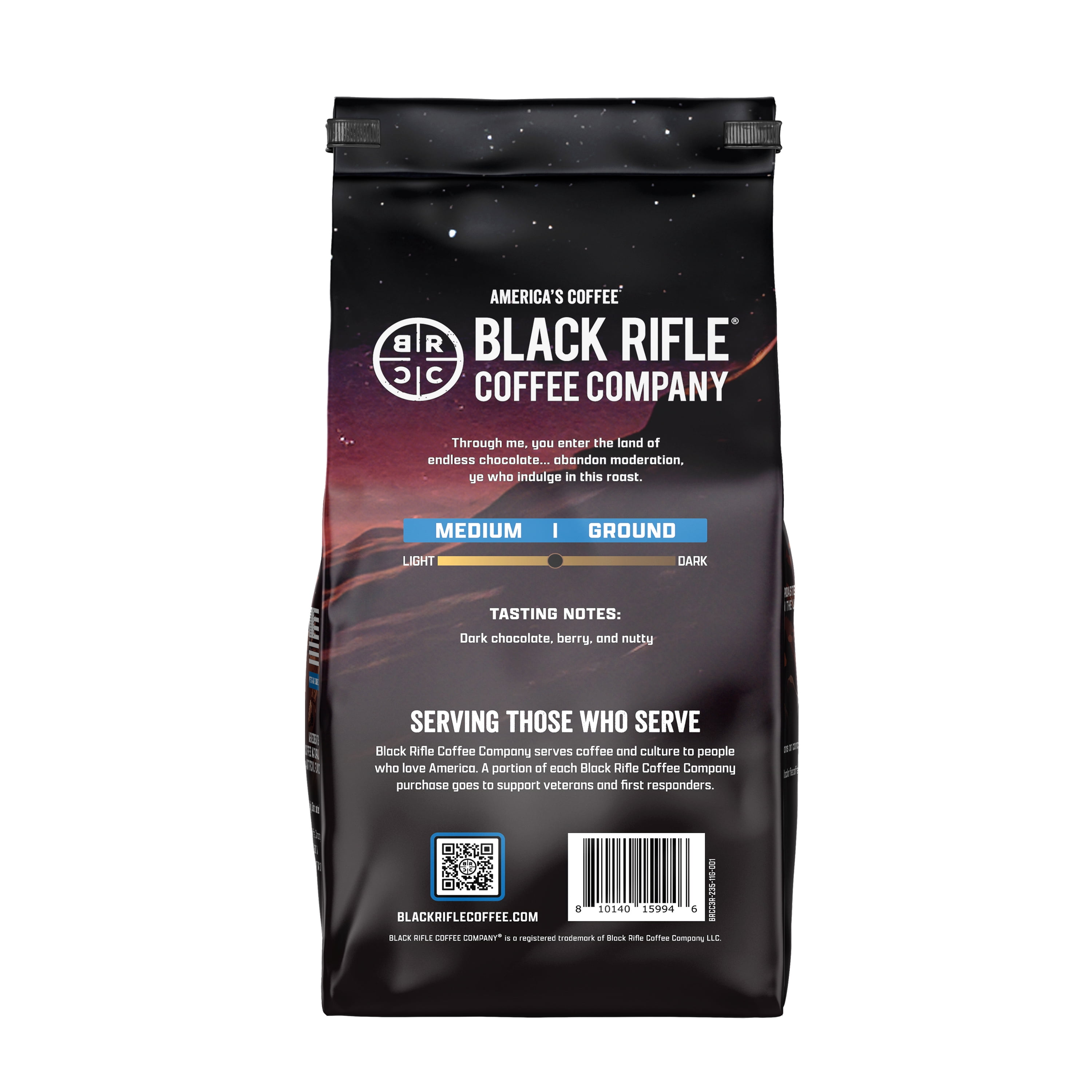 Black Rifle Coffee Company Dark Chocolate, Medium Roast, Ground Coffee 11oz