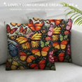 thumbnail image 3 of Hand Drawn Color Butterfly Print Throw Pillow Covers Soft Corduroy Pillow Cushion Covers Pillowcase for Sofa Living Room Decoration Home, 3 of 5
