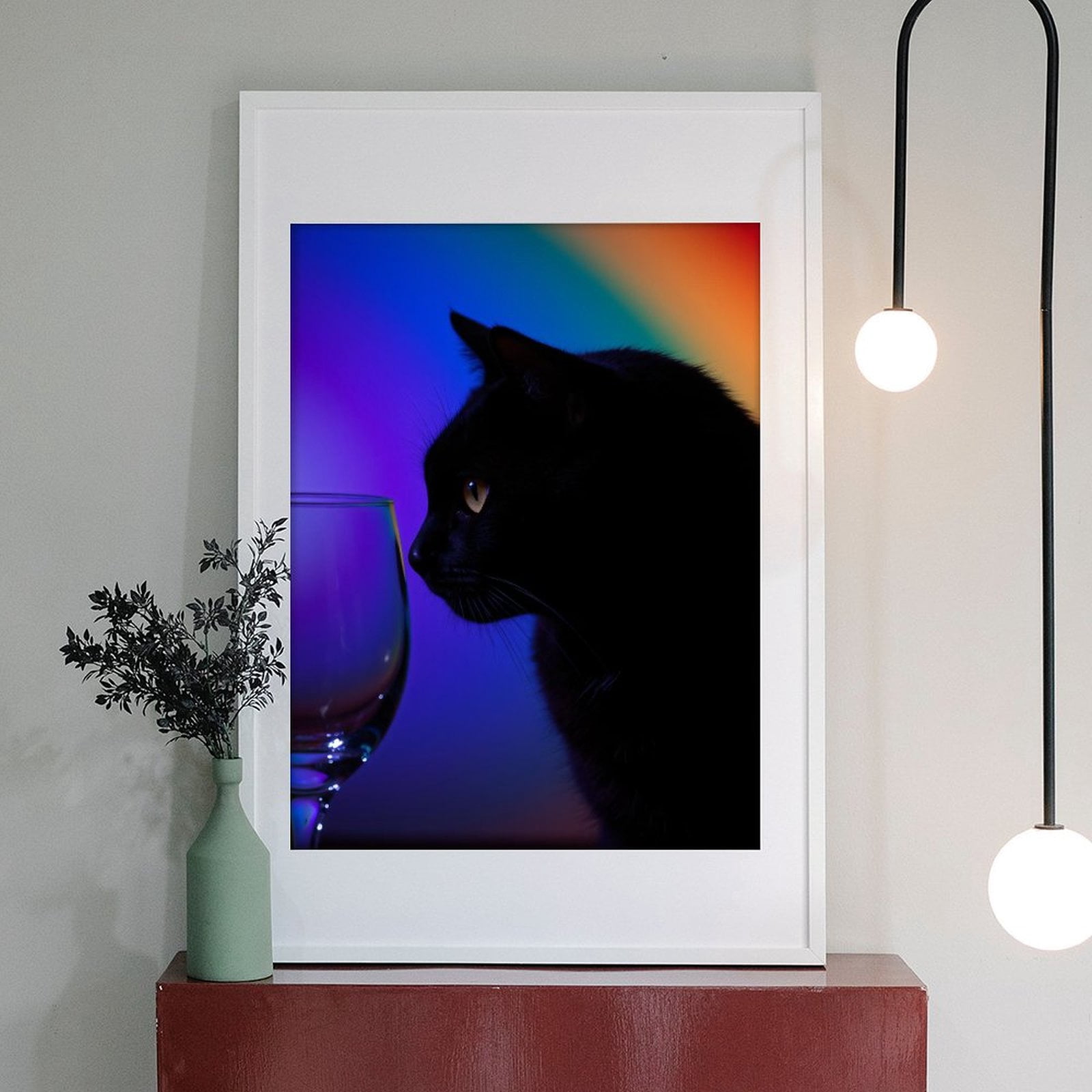 Diamond Art Kits for Adults - 5d Black Cat Rainbow Silhouette Glass Diamond Painting for Adults, Diamond Art for Adults Beginners, Diamond Painting Kits for Adults for Home Wall Decor
