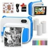 Instant Print Camera for Kids Portable Digital Creative Print Camera for Boys Girls Child Toy Print Paper Learning Birthday Gift