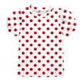 thumbnail image 3 of Vornjynx Kids Girls T-Shirt Crew Neck Puff Short Sleeve Polka Dots Summer Casual Cute Tee Red Size 8-9, 3 of 9