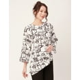 thumbnail image 2 of Moomaya Printed Asymmetric Tops For Women, Poly Rayon Long Sleeve Tunic Top, 2 of 8