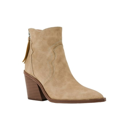 

Avamo Women Winter Boots Casual Ankle Booties Zipper Block Heels Bootie Womens Dress Boot Ladies Anti-Slip Comfort Apricot 5.5