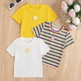 thumbnail image 2 of Splozh Girls Tee Shirts 2T-8T Toddler Girls Shirts 3 Pack Short Sleeve Shirt for Girls Tees Kids Tshirts Clothes Summer Tops,Yellow,4-5 Years, 2 of 5