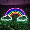thumbnail image 2 of Luz de neón del arco iris, decoración de pared LED del festival, señal de luz de neón artística para decoración del hogar, dormitorio, salón, oficina, boda, 2 of 5