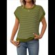 thumbnail image 1 of Suéter Informal de Rayas con Mangas y Bloques de Color Verde, Talla L, 1 of 9