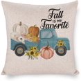thumbnail image 1 of Funda de almohada Otoño Gonme Girasol Bienvenido Fundas de almohada cuadradas decorativas Feliz Otoño Funda de cojín de lino Cierre de cremallera Sofá Cama y decoración de automóvil, 1 of 4