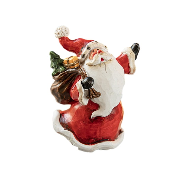 Adorno de Papá Noel en miniatura perfecl figura de mesa decoración del hogar Estilo E