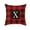 X, variant on SDJMa Red and Black Buffalo Check Plaid Pillow Cover Farmhouse Home Decor Square Letter Monogram Throw Cushion Case for Car Couch Sofa 18 x 18 Inch Linen Pillowcase