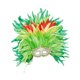 thumbnail image 3 of Tocado de plumas, disfraz, máscara de plumas, accesorios de disfraz, moda, cosplay, fantasía Verde, 3 of 9
