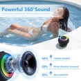 thumbnail image 5 of Portable Bluetooth Speaker, Waterproof Shower Speaker, IPX7 Removable Suction Cup with Vacuum Knob, 360° Surround Sound, RGB Lights, Outdoor Speaker Bluetooth for Pool, Beach, Kayak Essentials, Gifts, 5 of 9