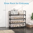 thumbnail image 5 of Fiuion Shoe Rack Multi-tier Metal Shoe Racks 12 Pairs Shoe Organizer Storage Freestanding Stainless Steel Shoe Shelf for Closet, Hallway, Entryway, Black, 4-Tier, 23.6in, 5 of 9