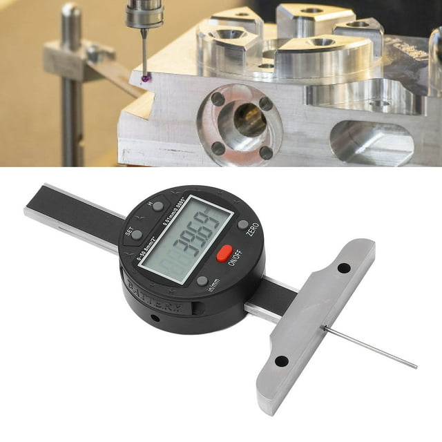 Digital Depth Gauge, Depth Indicator Meter Versatile Usage 0-50.8mm 0-2 inch for Industrial Manufacturing