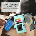 thumbnail image 3 of Allytechgroup Versatile Wallet Case for Samsung Galaxy S24 FE, Stylish Flip Cover with Card Slots RFID Blocking Phone Case for Women Men, Mint, 3 of 6