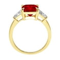 thumbnail image 2 of 3 ct Cushion Cut Natural Garnet 3 Stone 18K Yellow Gold Womens Engagement Ring, 2 of 5