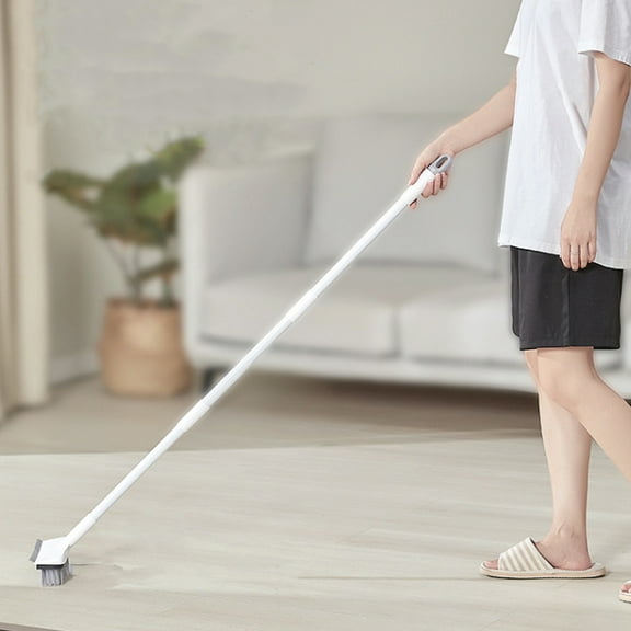 COSMOBETTY Scrubber Brush with Long Handle Floor Scrubber White PP 1 Pair