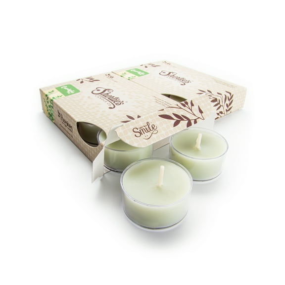 Eucalyptus Leaf Tealight Candles Multi Pack - 12 Green Premium Scented Tea Lights - Essential & Natural Oils - Shortie's Candle Company