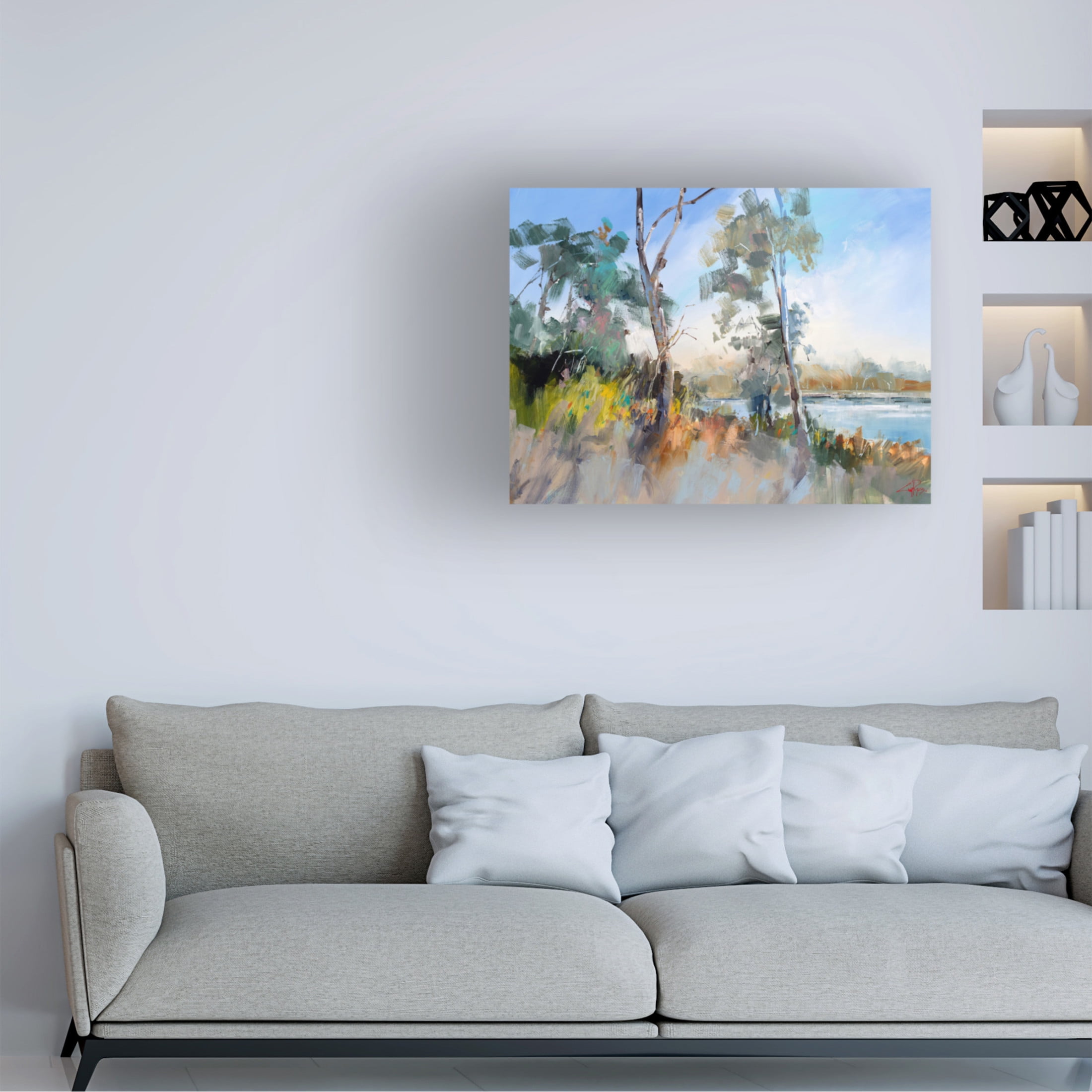 Canvas Wall Art - Craig Trewin Penny 'Around the Lake, Aspendale' Wall Art for Living Room, Bedroom, or Office Décor by Trademark Fine Art - 24 x 18 Inches