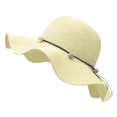 thumbnail image 1 of Sombrero de paja para mujer, ala ancha, gorra de playa para el sol, plegable, grande, para mujer, de papel natural trenzado, 1 of 5