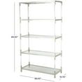 thumbnail image 3 of DecMode 38" x 69" Silver Metal Rectangular 4-Tier Shelving Unit with Clear Glass Top and Acrylic Legs, 1-Piece, 3 of 9
