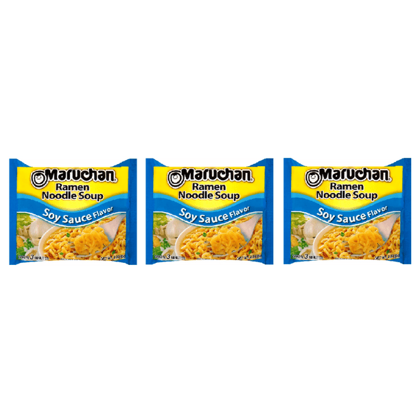 Maruchan Ramen Soy Sauce Flavor 3 ounce Each Pack of 3