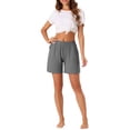 thumbnail image 2 of Pantalones cortos de pijama de modal para mujer INSPIRE CHIC, suaves y cómodos, con bolsillos, pantalones cortos de boxeo de alta elasticidad, ropa de dormir XS, gris, 2 of 6