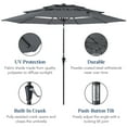 thumbnail image 6 of Best Choice Products 10ft 3-Tier Patio Umbrella, Market Sun Shade w/ Tilt Adjustment, Easy Crank - Slate, 6 of 7