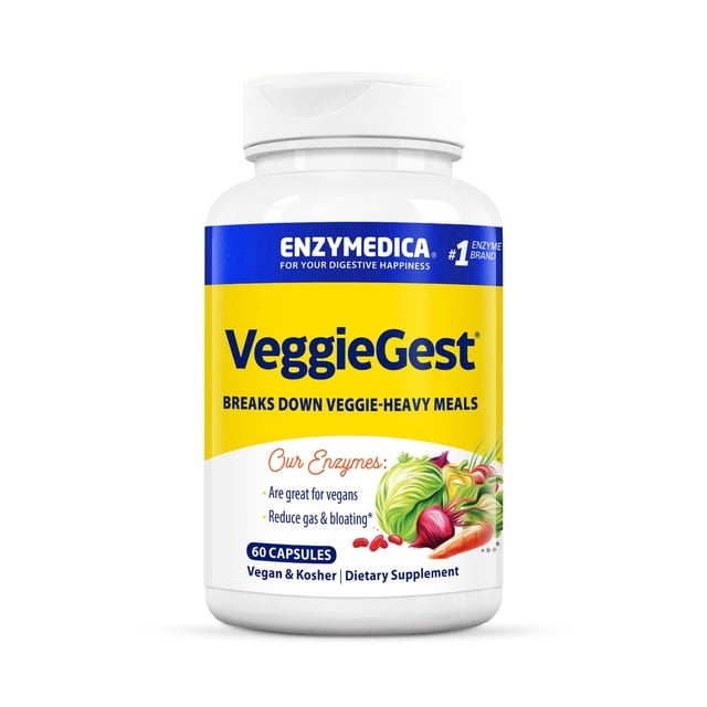 Enzimas digestivas Enzymedica VeggieGest para veganos, 60 unidades
