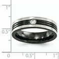 thumbnail image 7 of Edward Mirell Black Ti w/Grey Border .10ct Dia w/Sterling Silver Bezel Band, 7 of 7