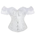 thumbnail image 3 of yunLCZ Womens Waist Trainer Corset Women Floral Lace Off Shoulder Corset Bustier Boned Overbust Corset Bodyshaper Lingerie Top, 3 of 3