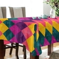 thumbnail image 3 of Mardi Gras Rainbow Color Tablecloth Rectangle Colorful Table Cloth Large Square Table Cover for Dining Kitchen Party 60"x120" Decor Gift, 3 of 7