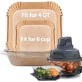 thumbnail image 1 of Air Fryer Liners for Ninja Crispi Air Fryer, Ninja Crispi Accessories for Ninja Crispy, 150Pcs Ninja Glass Air Fryer Liners, Crispi Air Fryer Parchment Paper Liners, Ninja Kitchen Appliances, 1 of 5
