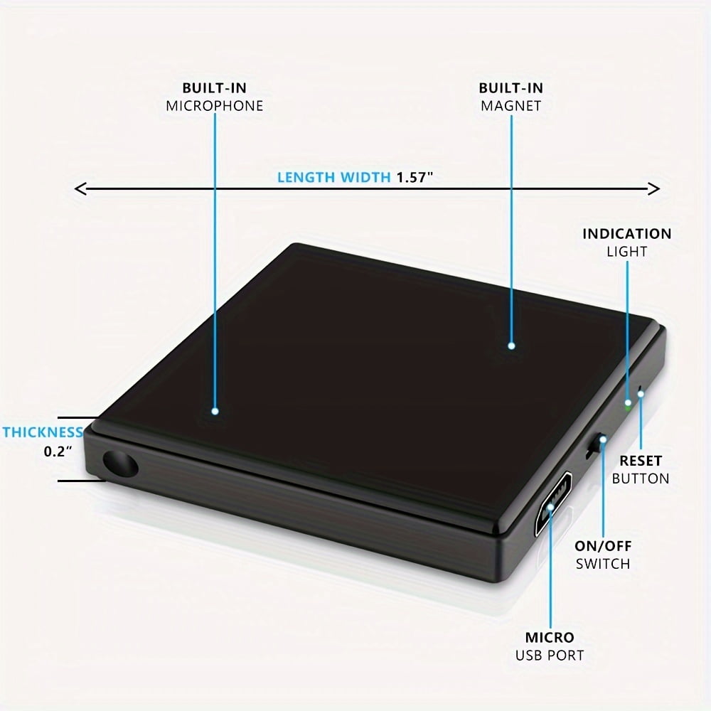 3072Kbps Magnetic Voice Recorder with AI Triple Noise Reduction – 64GB Storage for 4000 Hours, Voice-Activated Recording for Crystal-Clear Lectures, Meetings, and Interviews