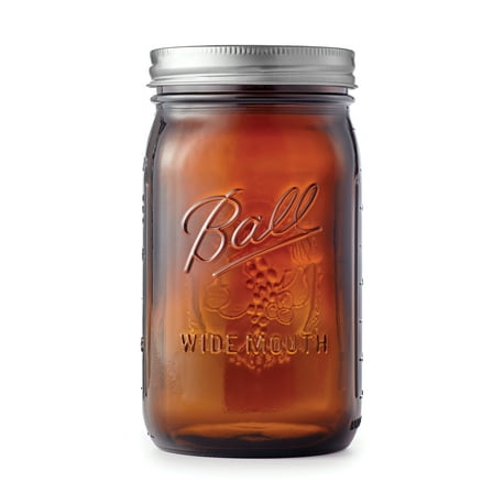 Ball Wide Mouth Canning Jars, Elite Color Series Amber, 32 oz, 4 Pack