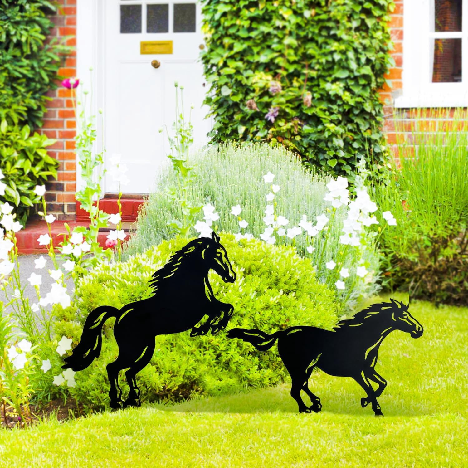 Horse Metal Decorative Garden Stakes Horse Gifts for Women/Men Horse Lovers Gifts Silhouette Statues for Yard Art, Outside, Patio, Outdoor Decor, Garden Decorations, Lawn Ornaments