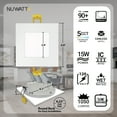 thumbnail image 2 of NUWATT 6 Pack 6 Inch Square Ultra-Thin LED Recessed Lighting, Selectable 2700K/3000K/3500K/4000K/5000K, High Brightness 1050 Lumens Dimmable, White Canless Slim Wafer Light, IC Rated, Metal J-Box, 2 of 9