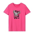 thumbnail image 1 of Camiseta para mujer verano simple ligero cuello redondo camiseta para mochilero oficina Rosa Rosa, 1 of 7